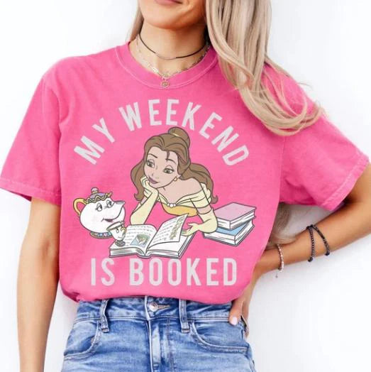Disney Princess Beauty and the Beast My Weekend Is Booked Short Sleeve Top
