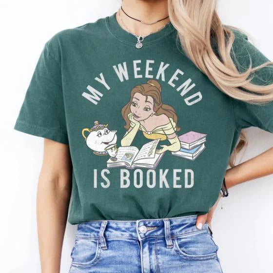 Disney Princess Beauty and the Beast My Weekend Is Booked Short Sleeve Top