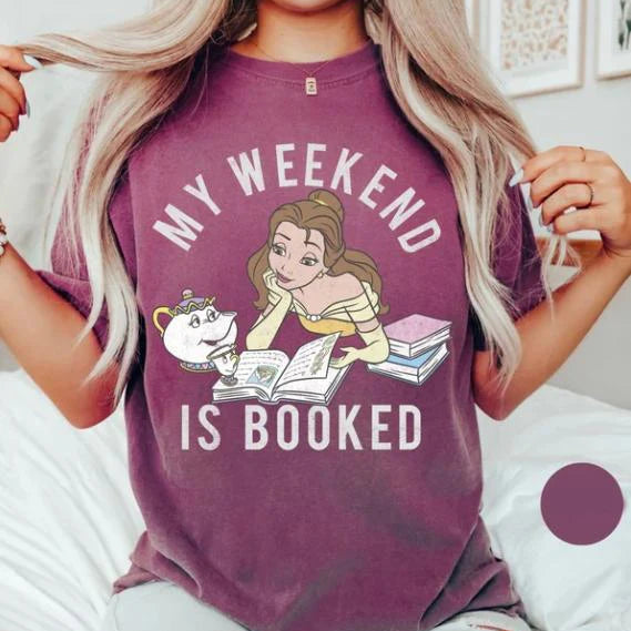 Disney Princess Beauty and the Beast My Weekend Is Booked Short Sleeve Top