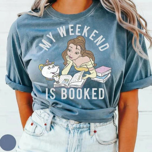 Disney Princess Beauty and the Beast My Weekend Is Booked Short Sleeve Top