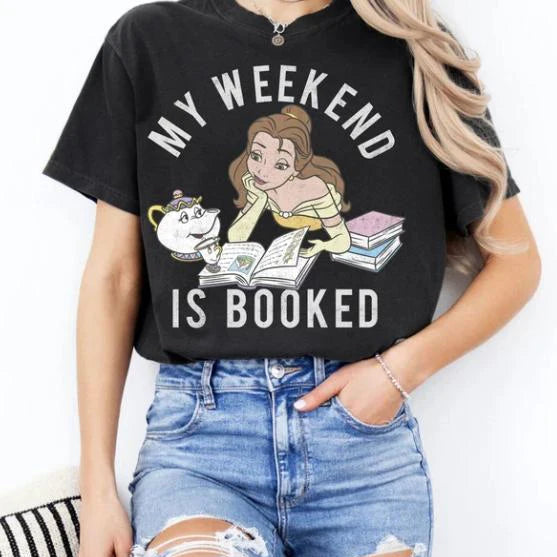 Disney Princess Beauty and the Beast My Weekend Is Booked Short Sleeve Top
