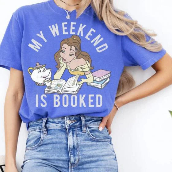 Disney Princess Beauty and the Beast My Weekend Is Booked Short Sleeve Top