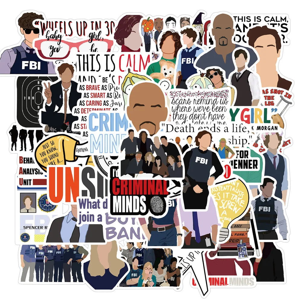 10 or 50pcs Criminal Minds Stickers