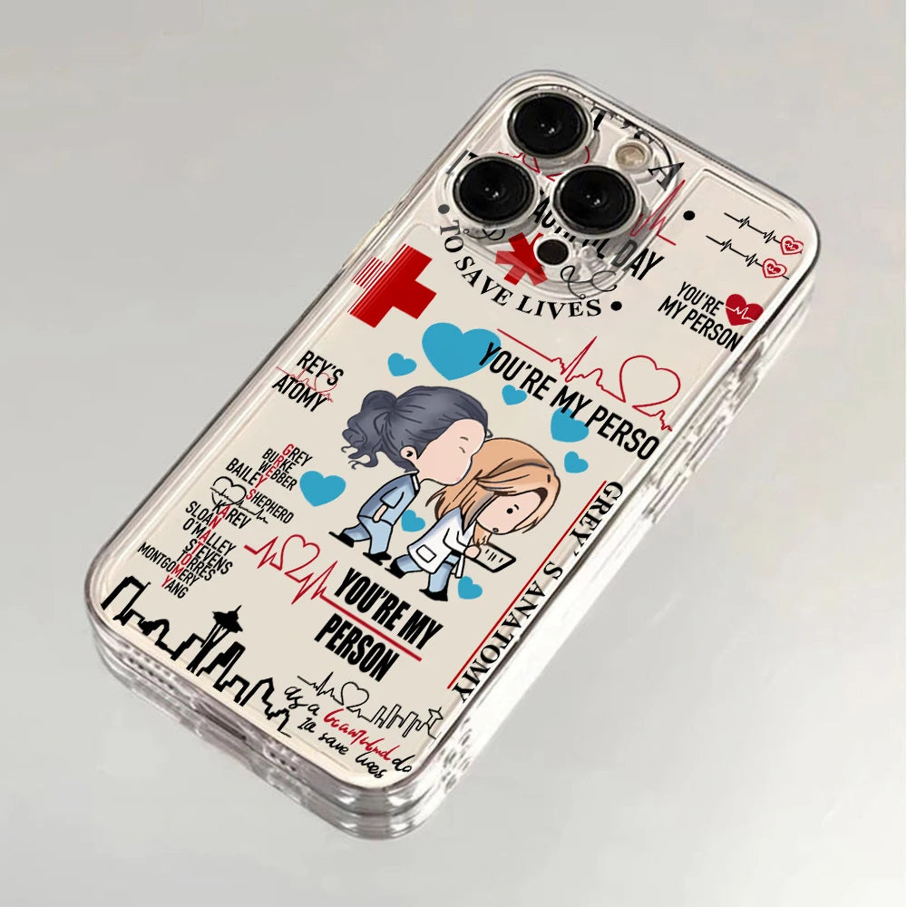 Grey's Anatomy Clear Phone Cases
