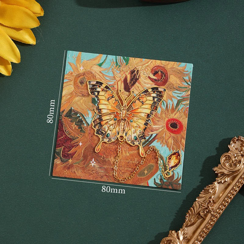 Butterfly Oil Painting Metal Bookmarks