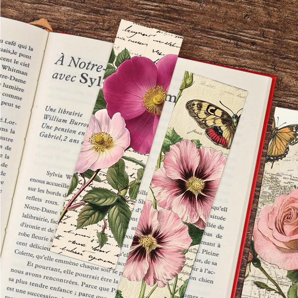 30pcs Vintage Floral Bookmarks