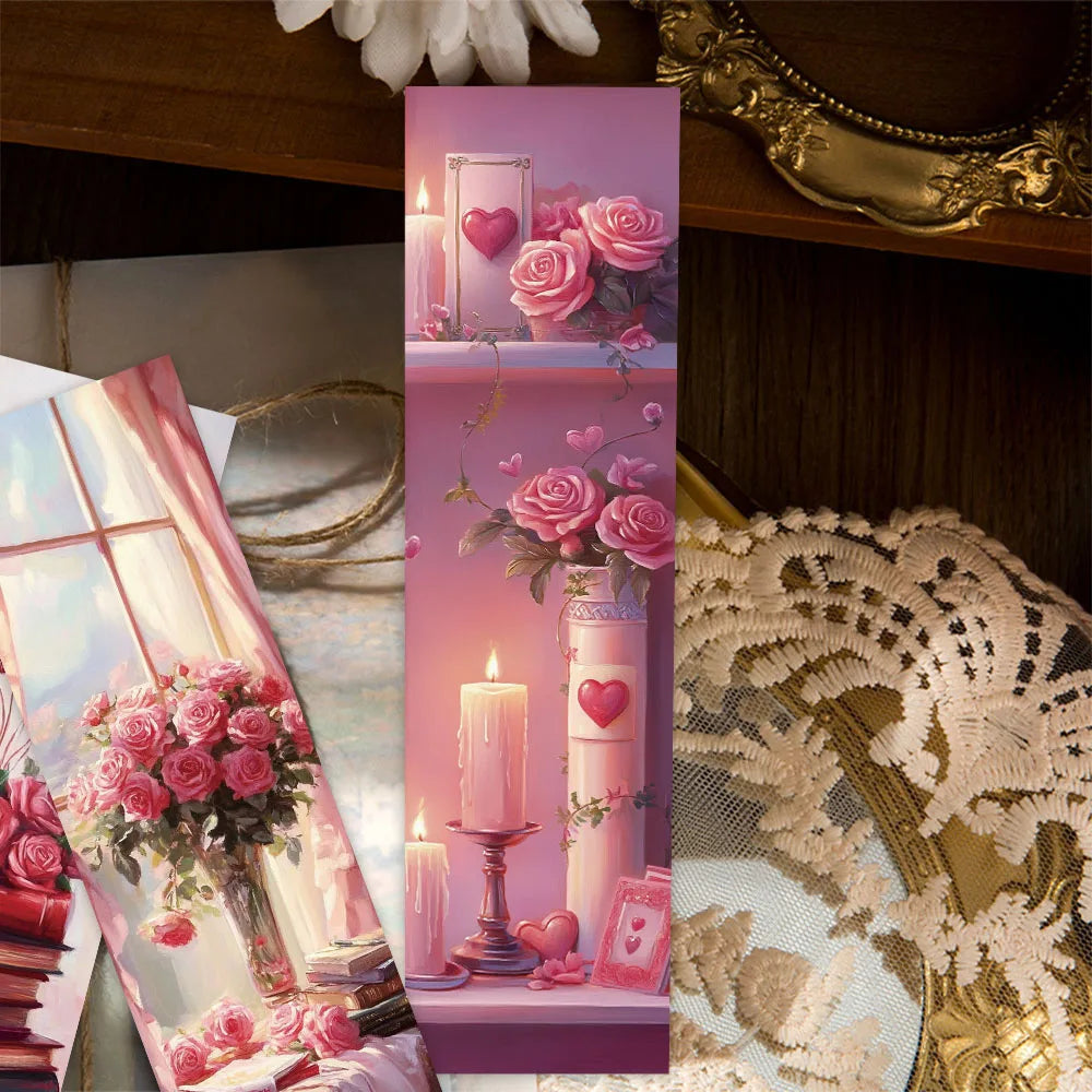 30pcs Vintage Pink Romance Bookmarks