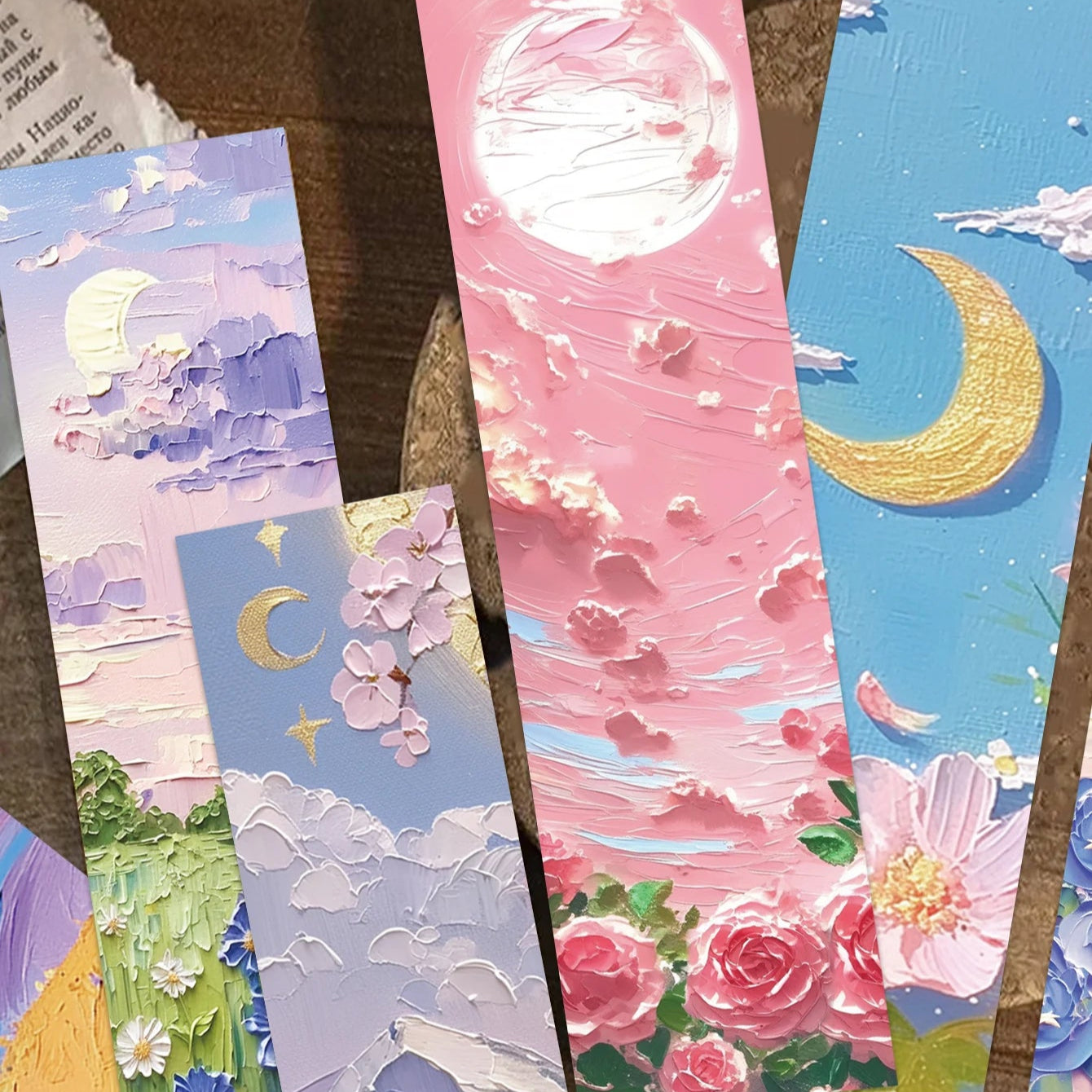 30pcs Oil Painting Fairy Tale Scenery Bookmarks