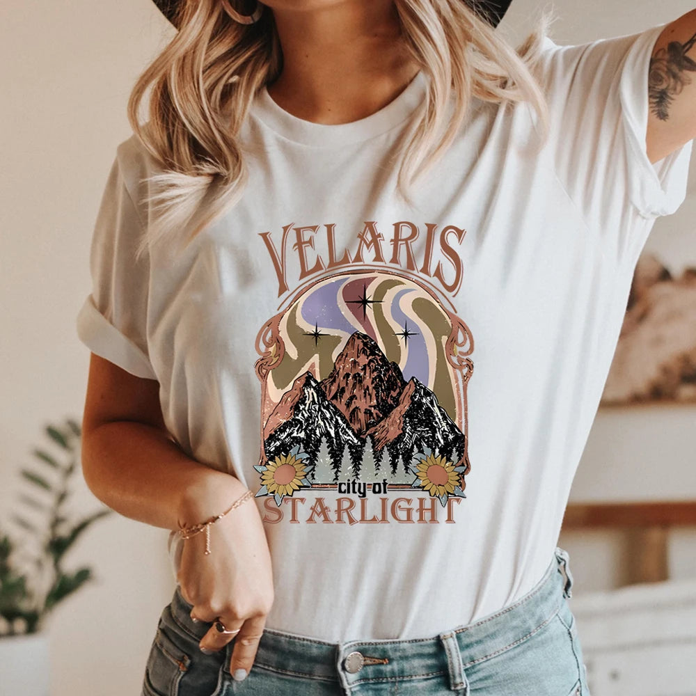 Camiseta de manga corta Una corte de rosas y espinas Velaris City of Starlight