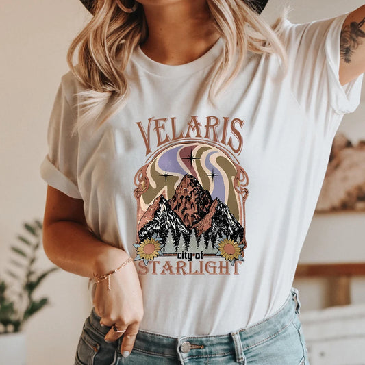 Camiseta de manga corta Una corte de rosas y espinas Velaris City of Starlight