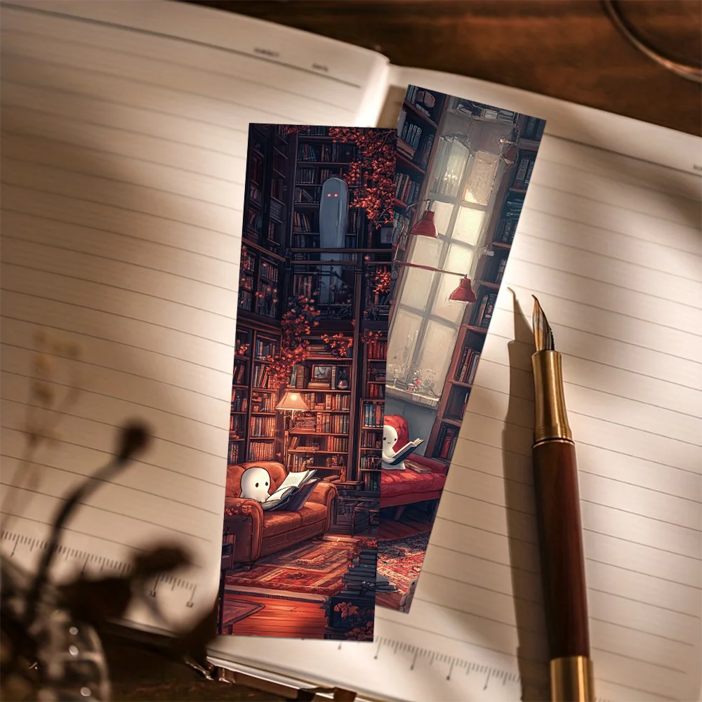 30pcs Library Ghost Reading Bookmarks