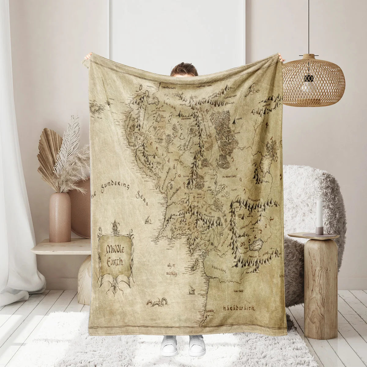 The Lord of the Rings Middle Earth Map Blanket