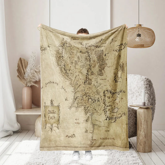 The Lord of the Rings Middle Earth Map Blanket