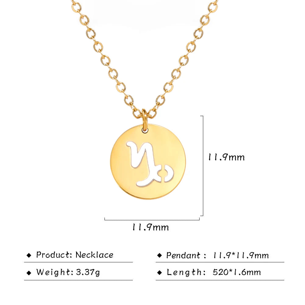 Zodiac Academy Round Zodiac Sign Necklaces