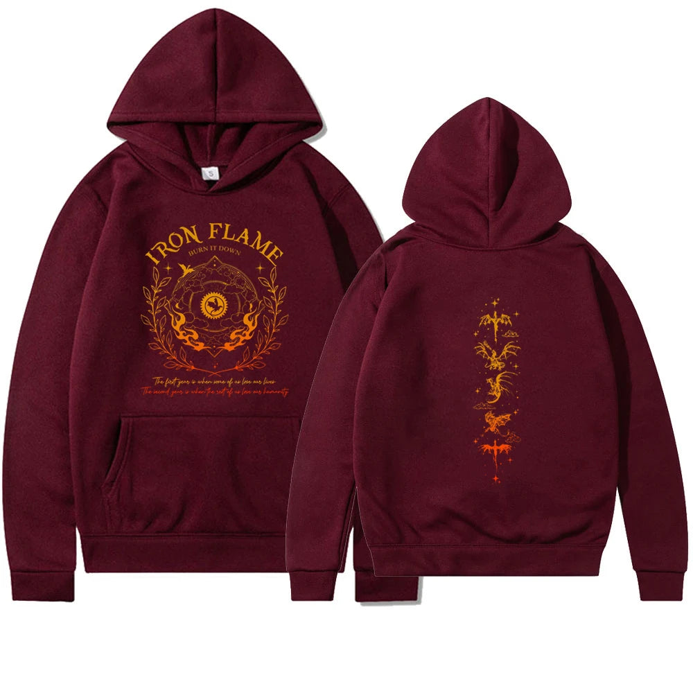 Fourth Wing Iron Flame Burn It Down Hoodie