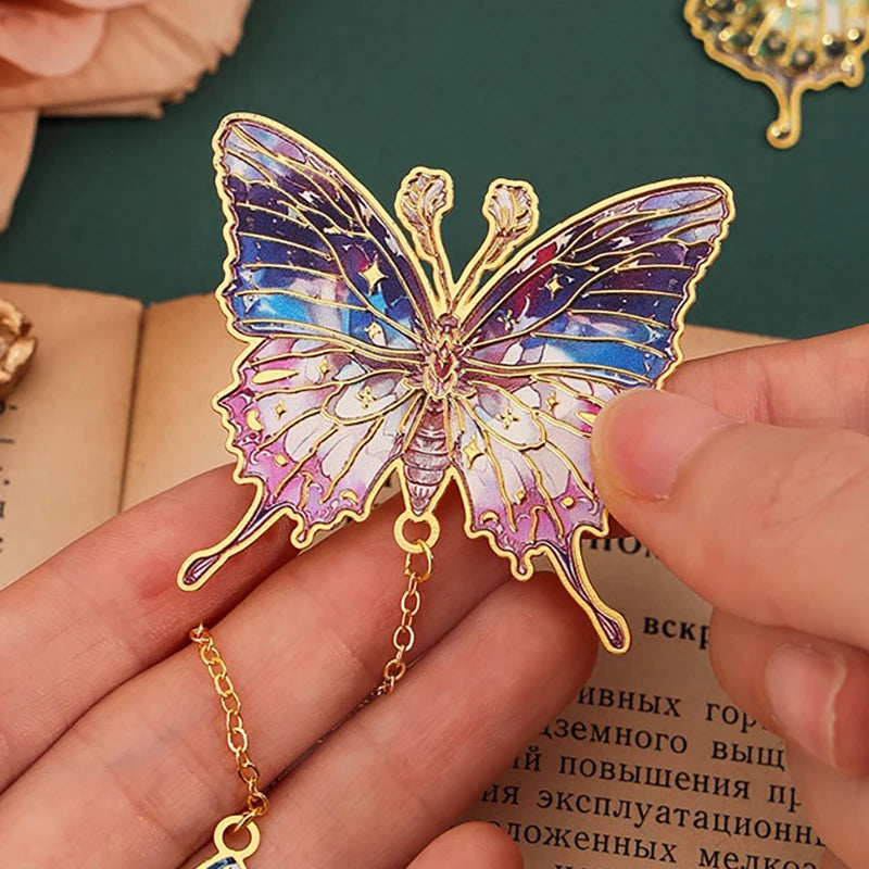 Butterfly Oil Painting Metal Bookmarks