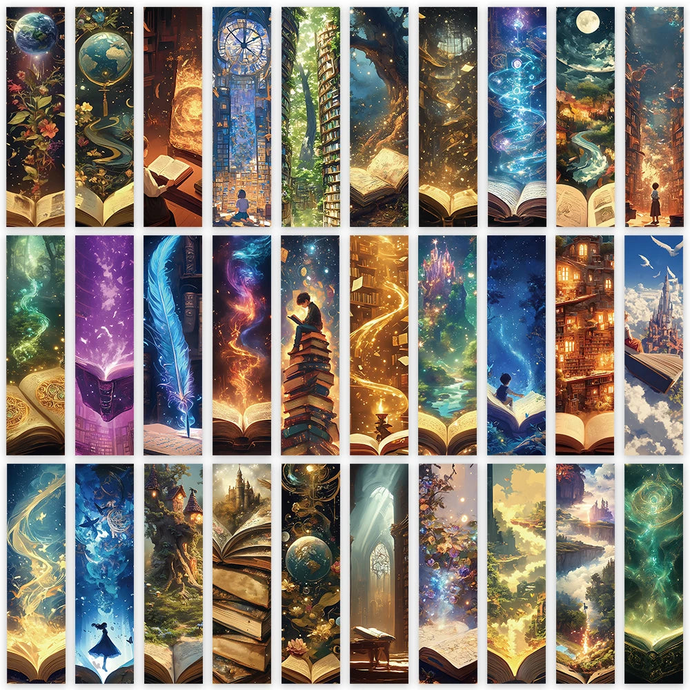 30pcs Fantasy World Of Books Bookmarks
