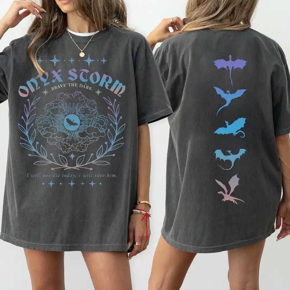 Fourth Wing Onyx Storm Brave The Dark Short Sleeve Top