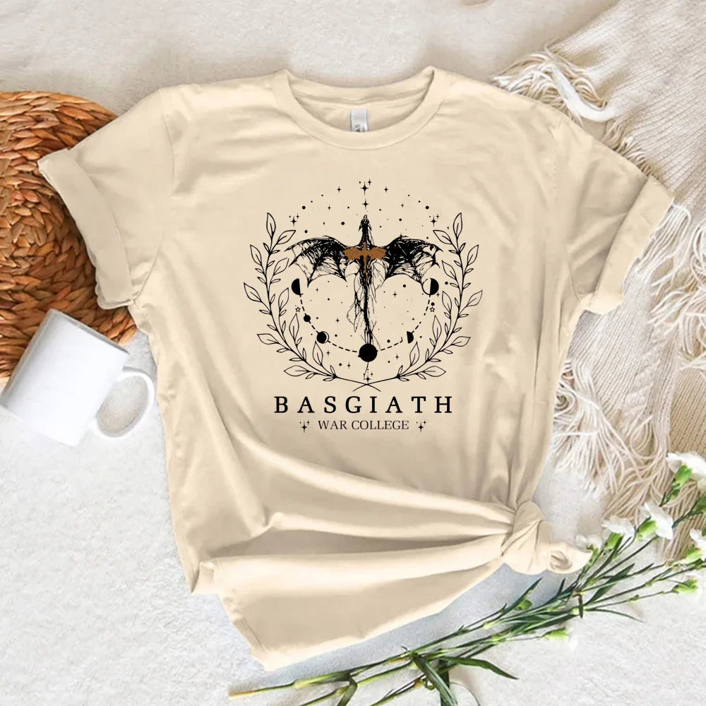 Fourth Wing Beige Short Sleeve Tops