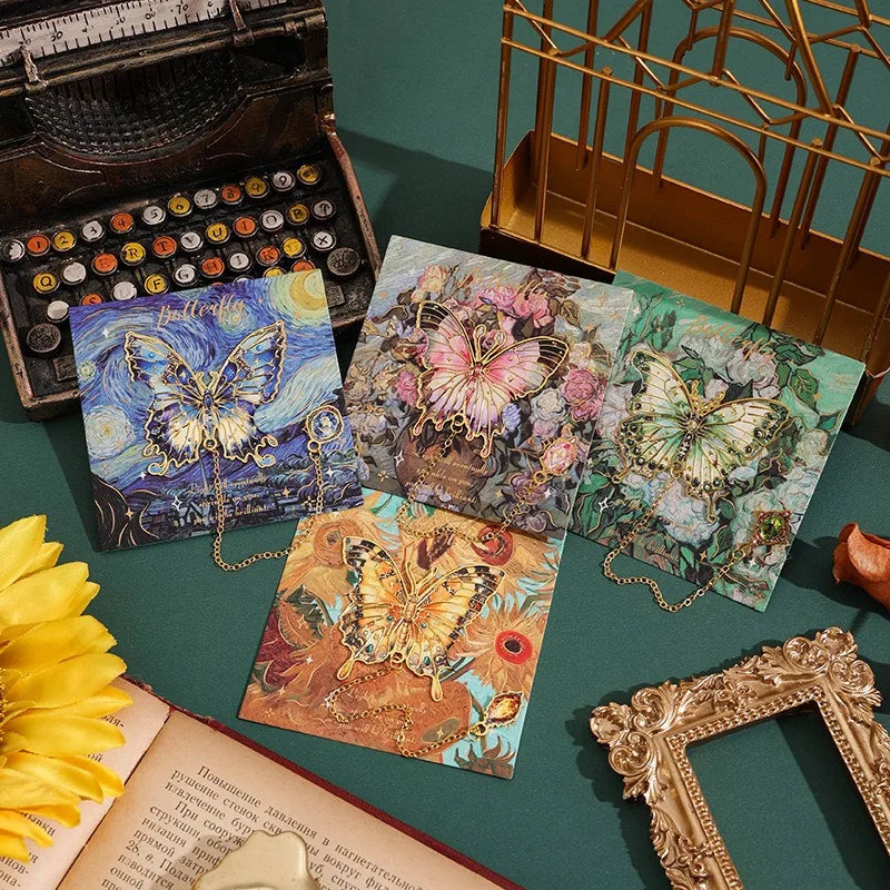 Butterfly Oil Painting Metal Bookmarks
