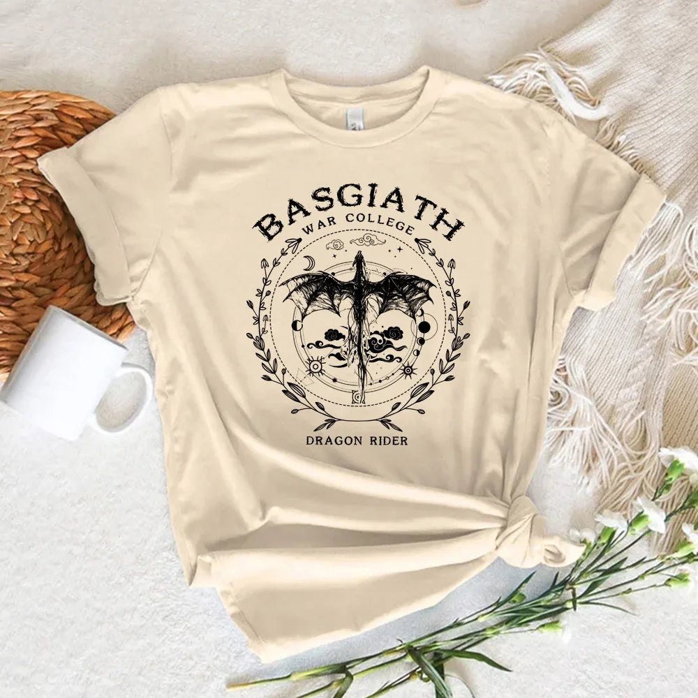 Fourth Wing Beige Short Sleeve Tops
