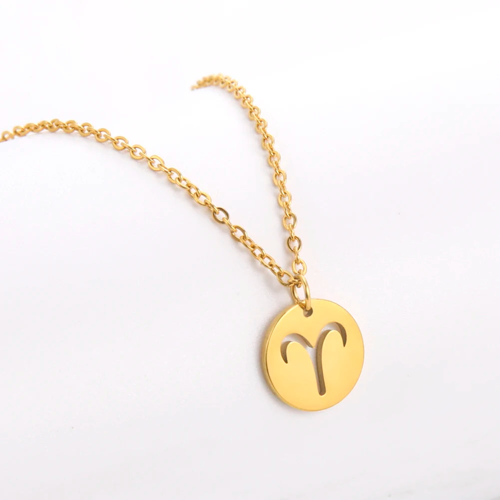Zodiac Academy Round Zodiac Sign Necklaces