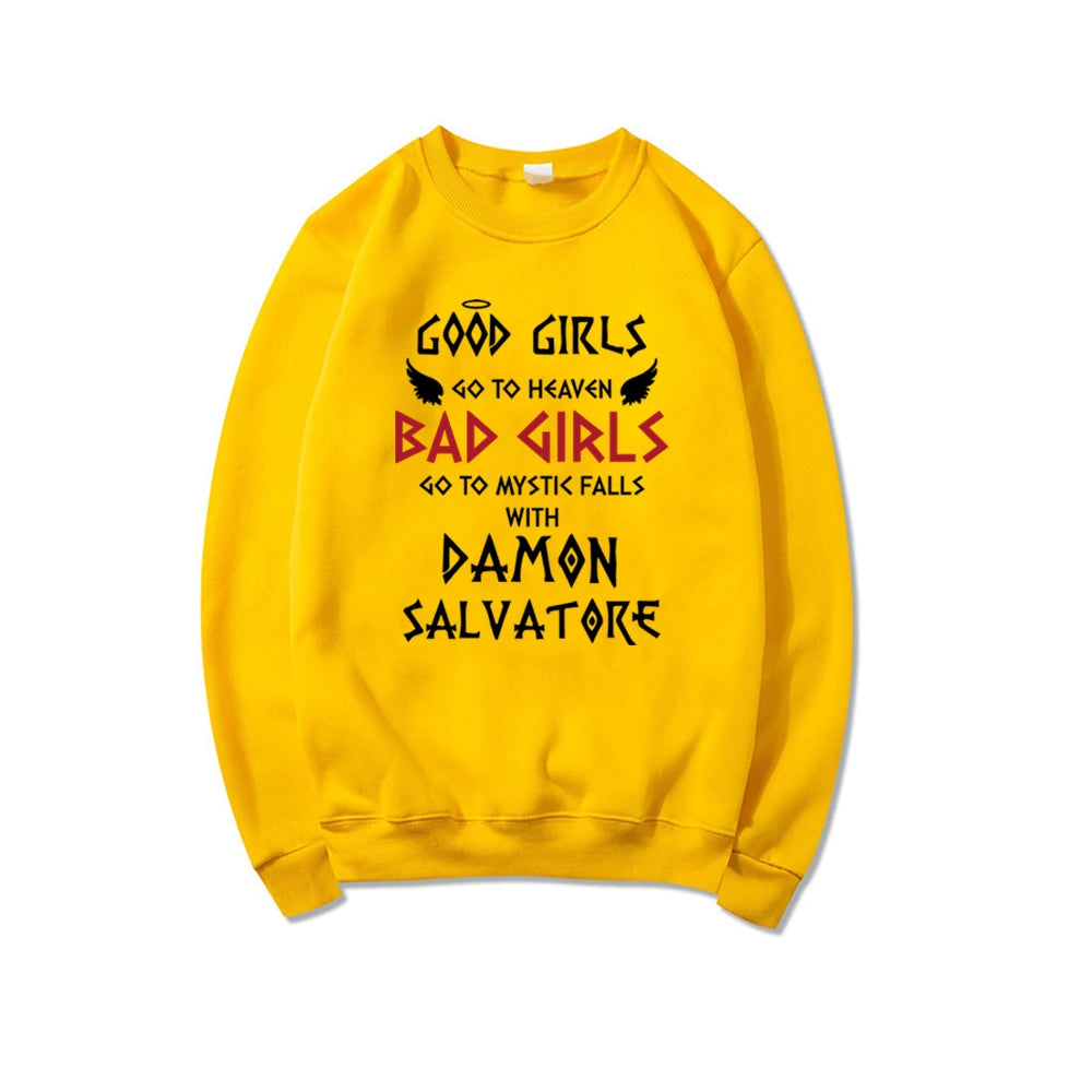 The Vampire Diaries Bad Girls Go To Mystic Falls with Damon Salvatore Sweatshirt