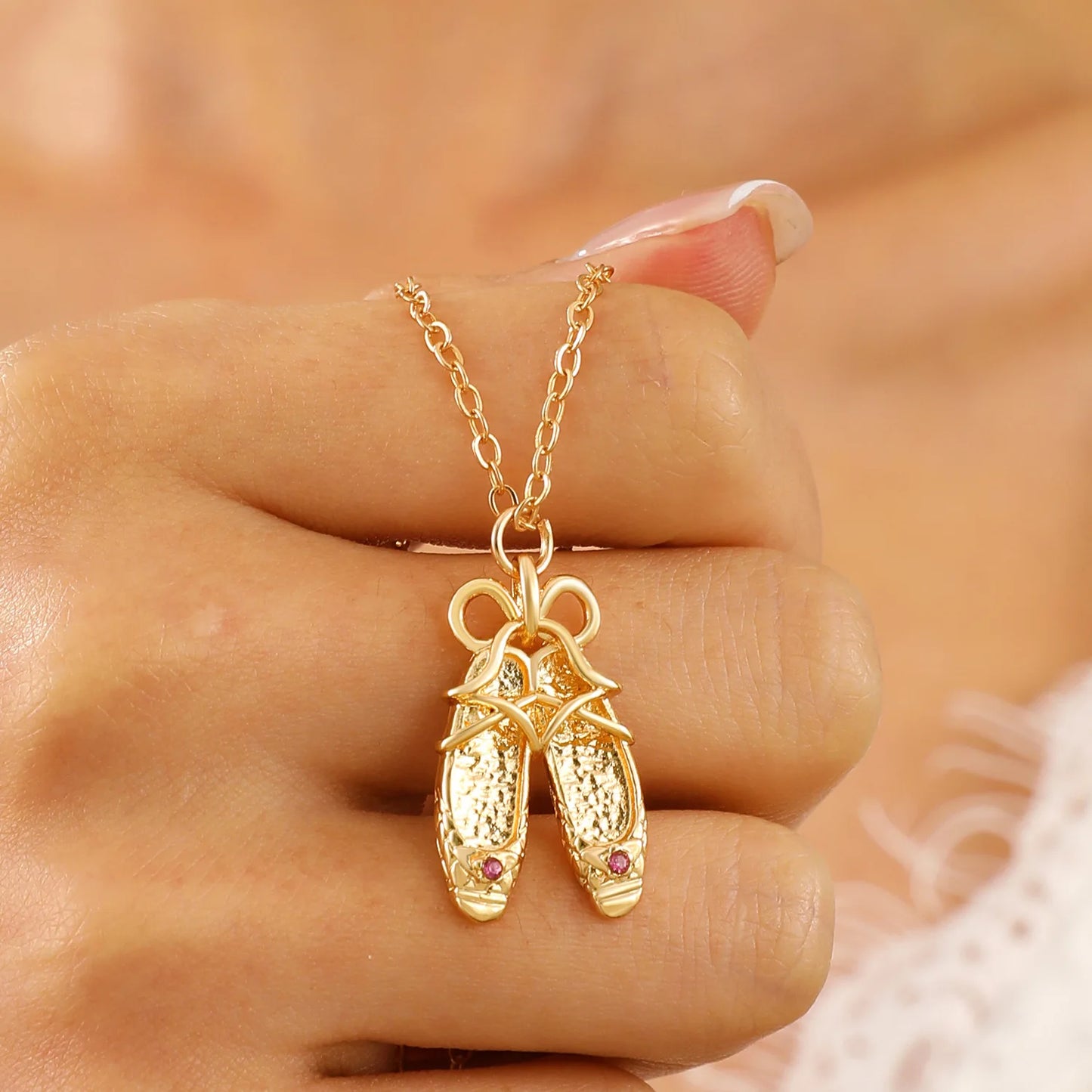 Barbie in the 12 Dancing Princesses Ballet Shoes Necklace