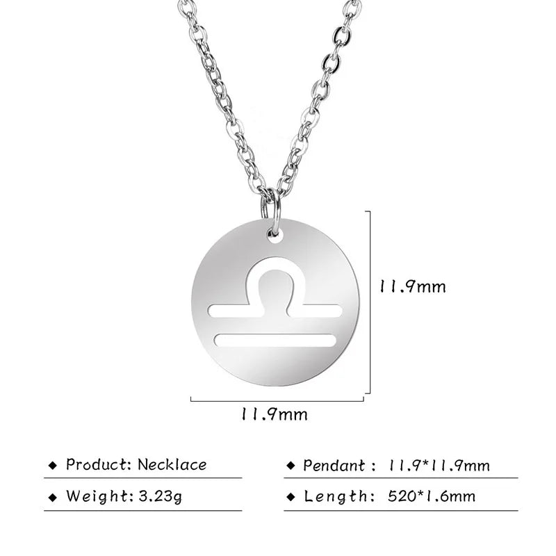 Zodiac Academy Round Zodiac Sign Necklaces