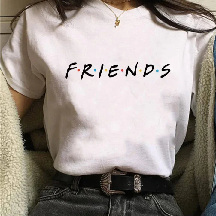 Friends White Short Sleeve Tops