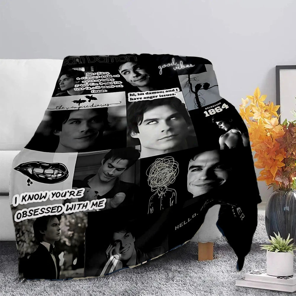 The Vampire Diaries Damon Salvatore Blankets