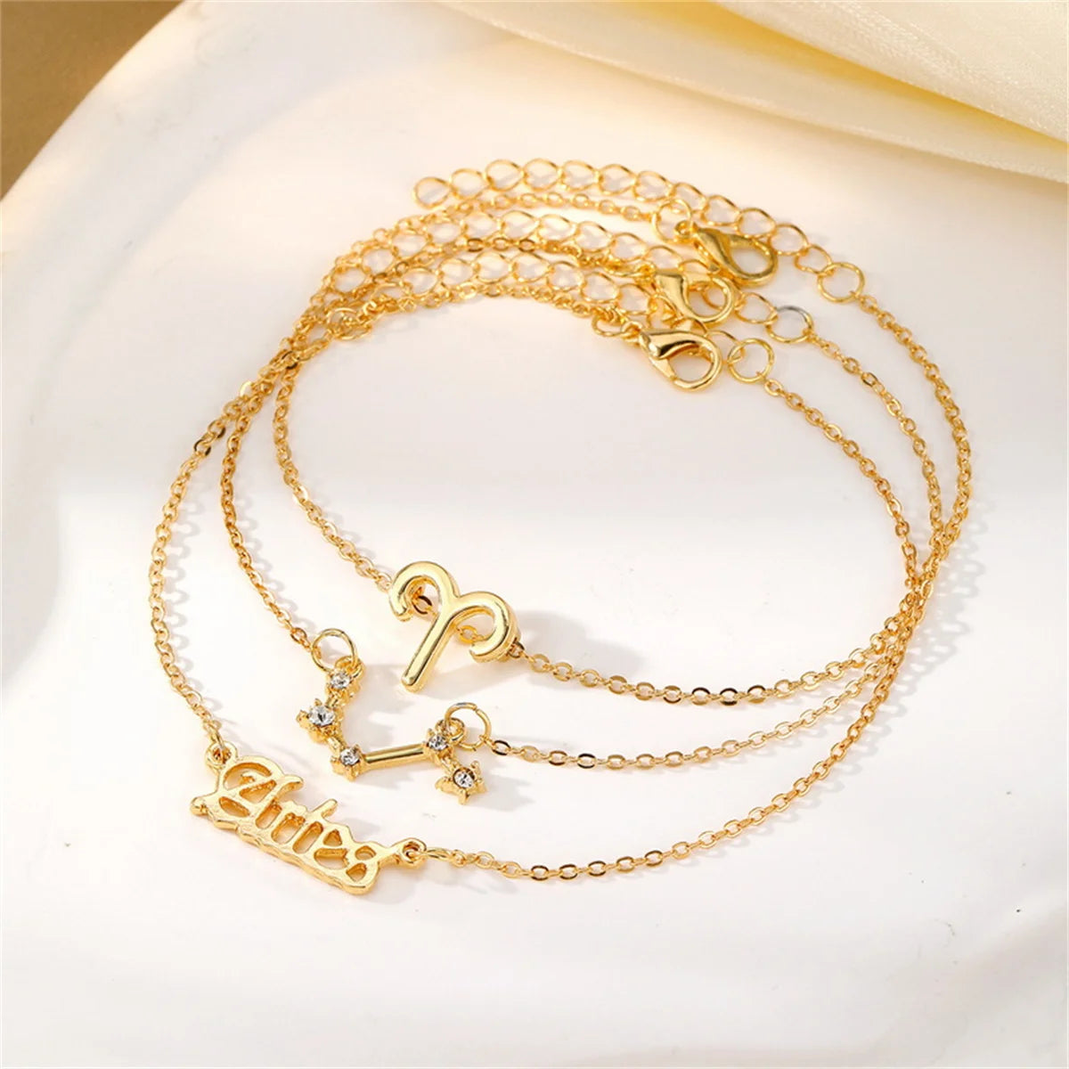 Zodiac Academy 3pc Set Zodiac Sign Anklets
