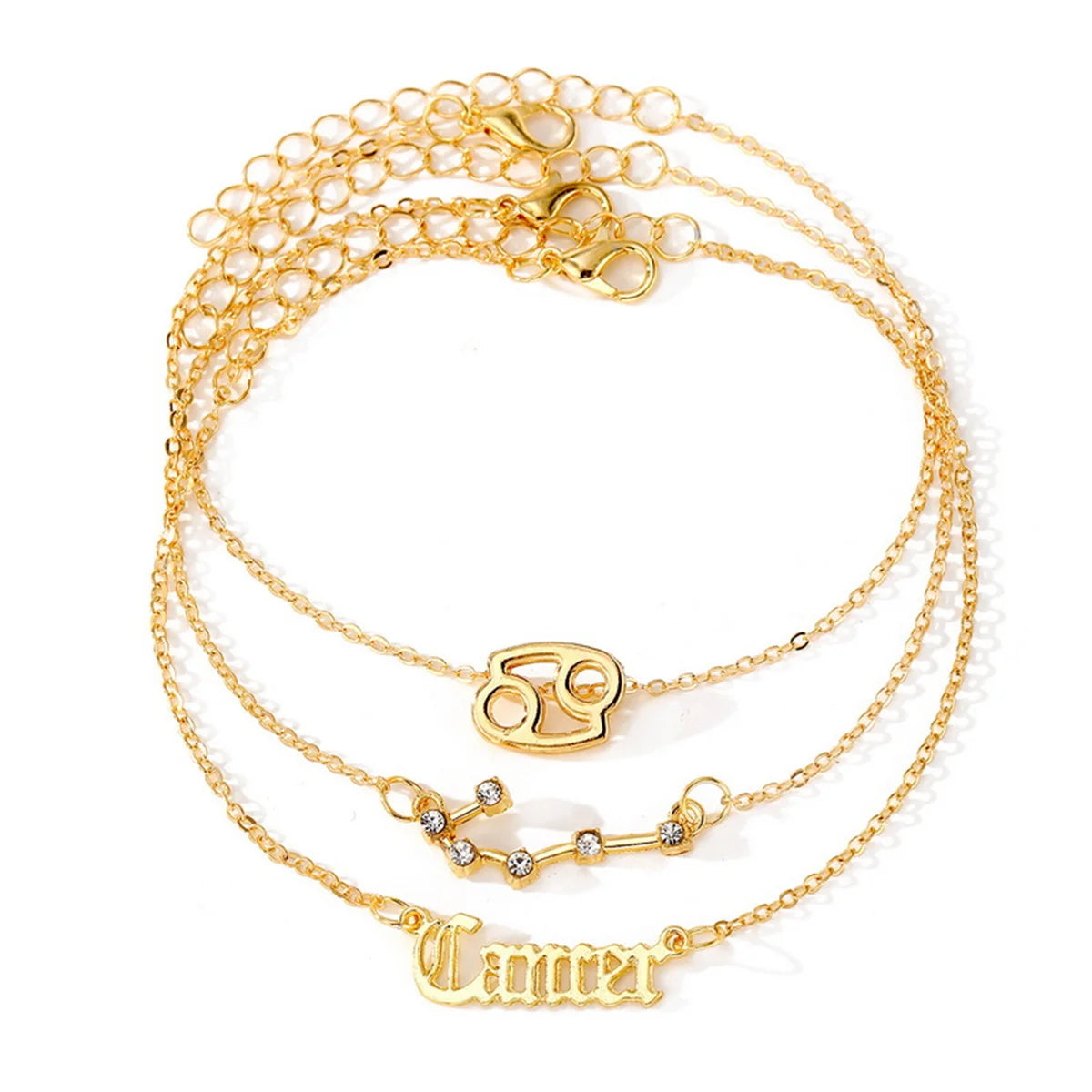 Zodiac Academy 3pc Set Zodiac Sign Anklets
