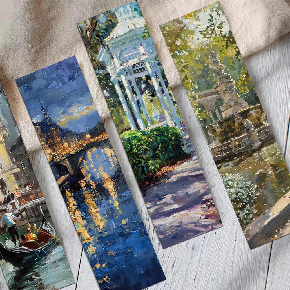 30pcs Classic Oil Painting Landscape Bookmarks