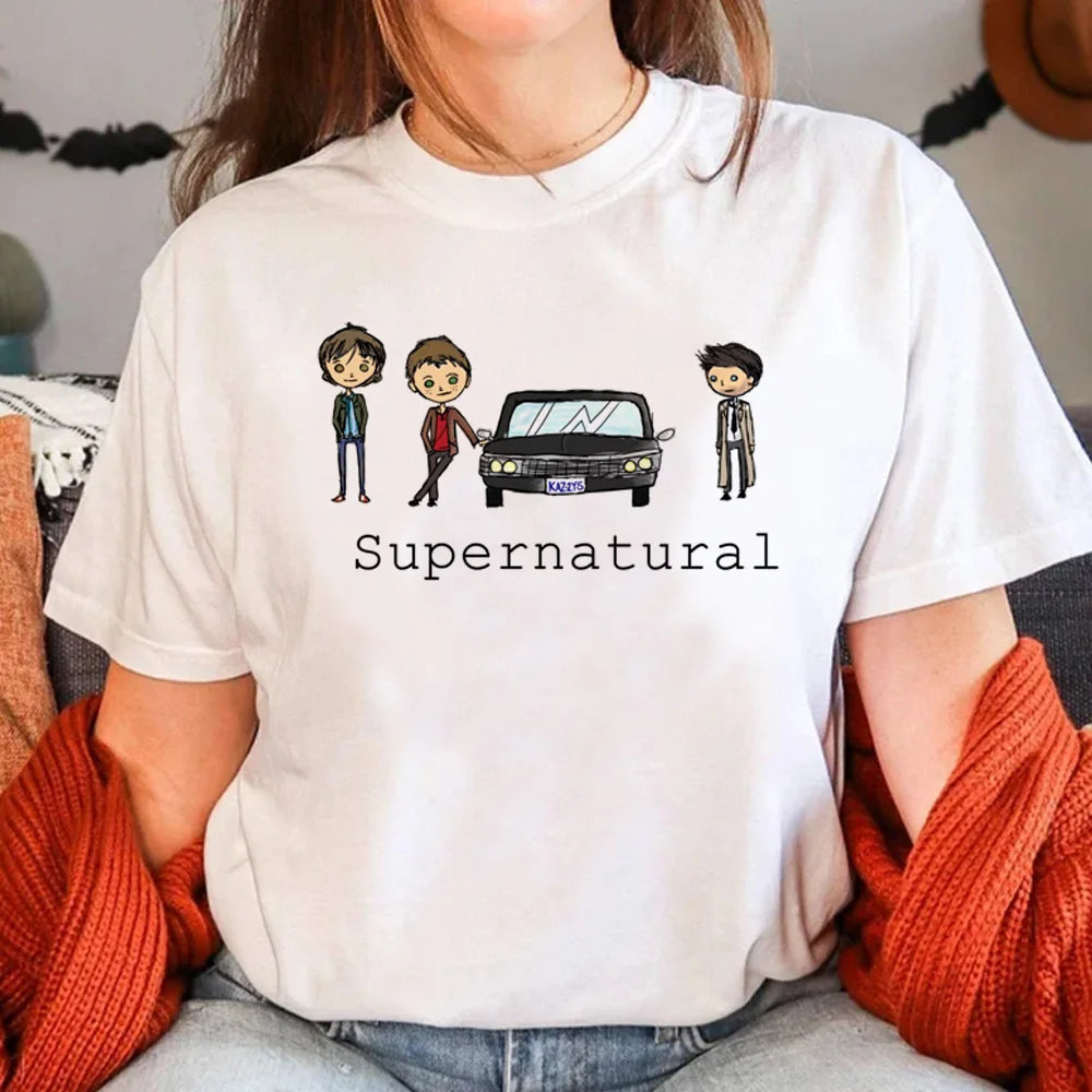 Supernatural White Short Sleeve Tops