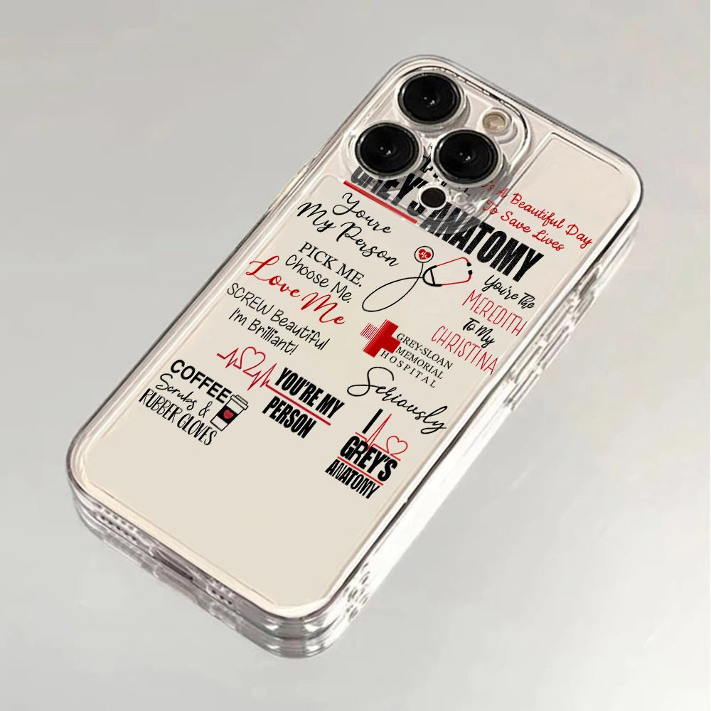 Grey's Anatomy Clear Phone Cases
