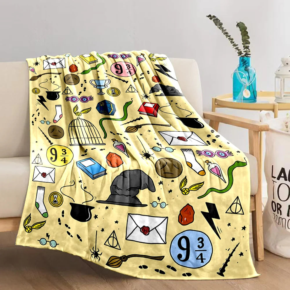 Harry Potter Cartoon Magic Tools Blankets