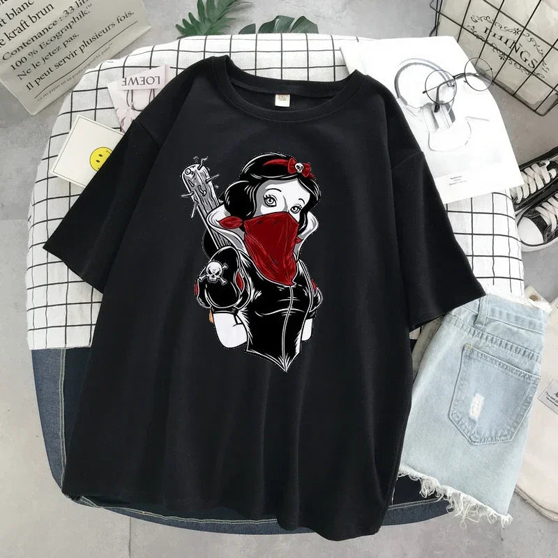 Disney Princess Ariel, Alice and Snow White Tattooed Short Sleeve Tops