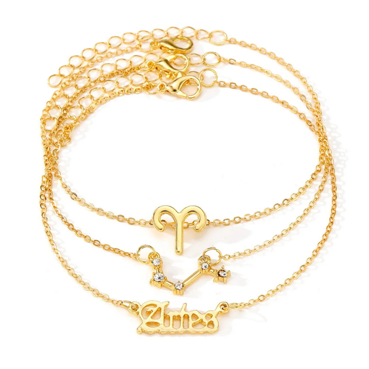 Zodiac Academy 3pc Set Zodiac Sign Anklets
