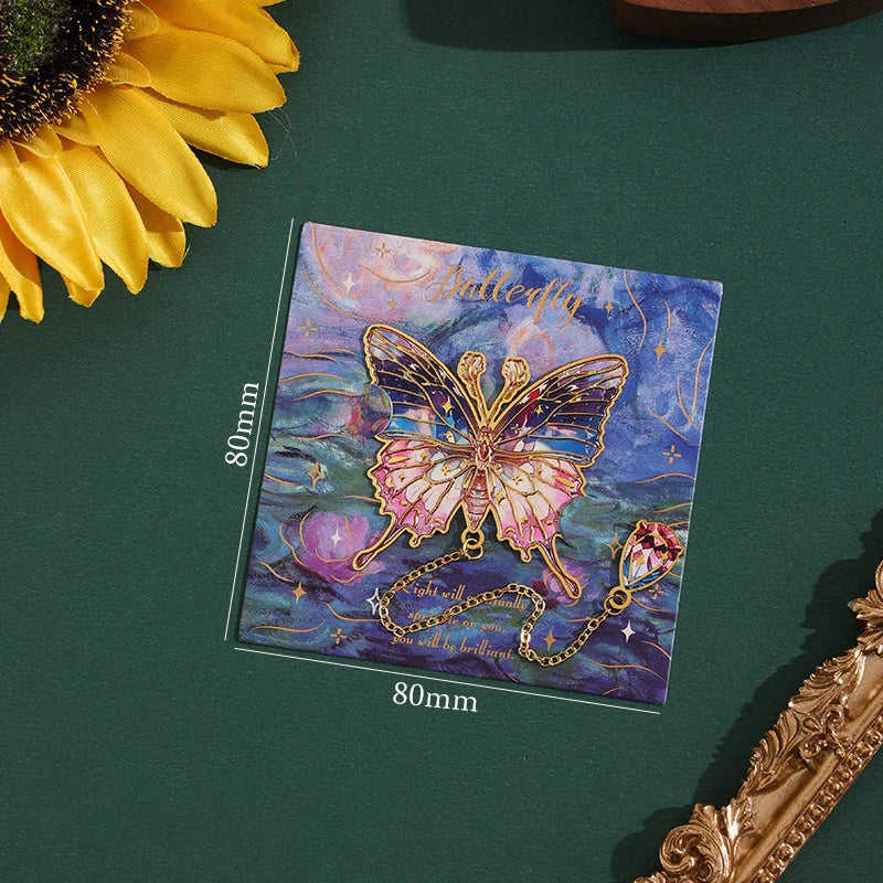 Butterfly Oil Painting Metal Bookmarks