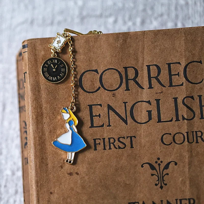Disney Alice In Wonderland Gold Feather Bookmarks