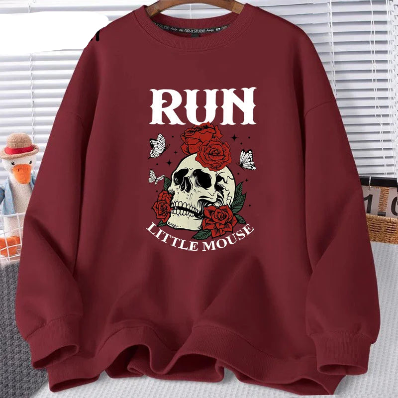 Haunting Adeline Run Little Mouse Skull Rose Sweatshirt