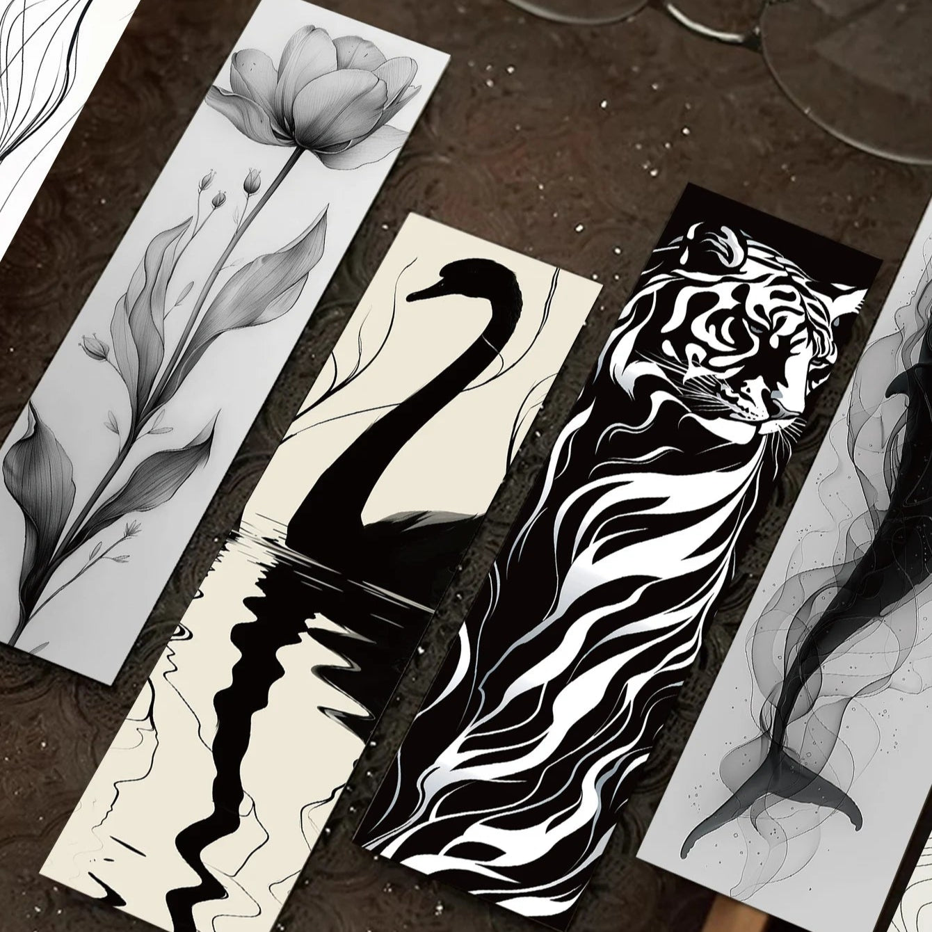 30pcs Minimalist Line Black and White Bookmarks