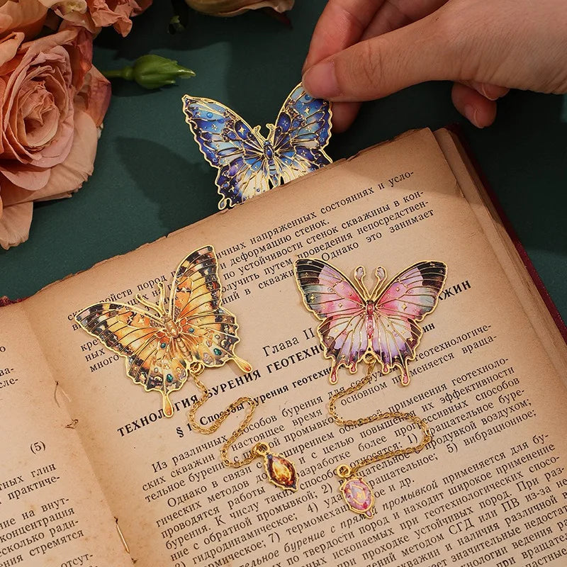 Butterfly Oil Painting Metal Bookmarks