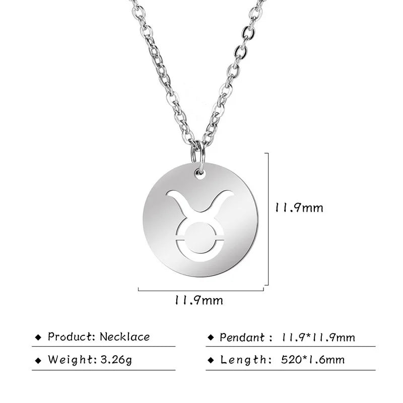 Zodiac Academy Round Zodiac Sign Necklaces