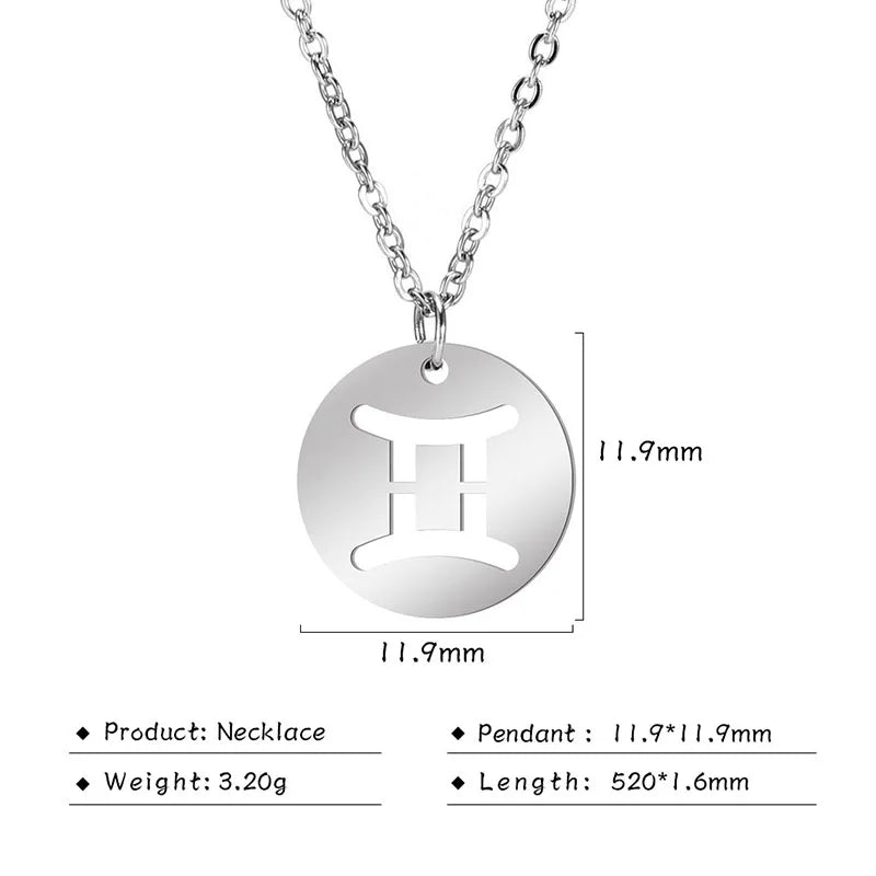 Zodiac Academy Round Zodiac Sign Necklaces