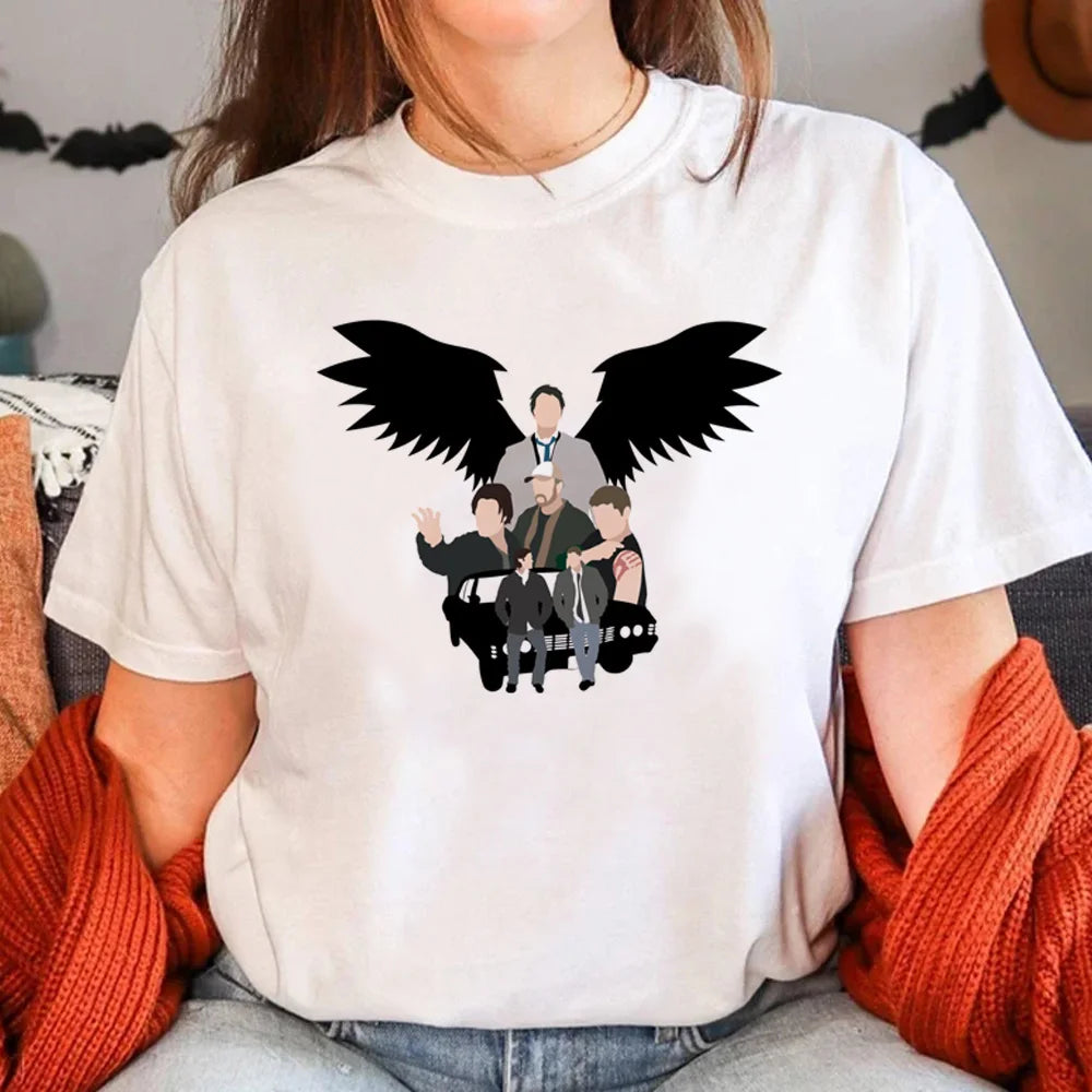 Supernatural White Short Sleeve Tops
