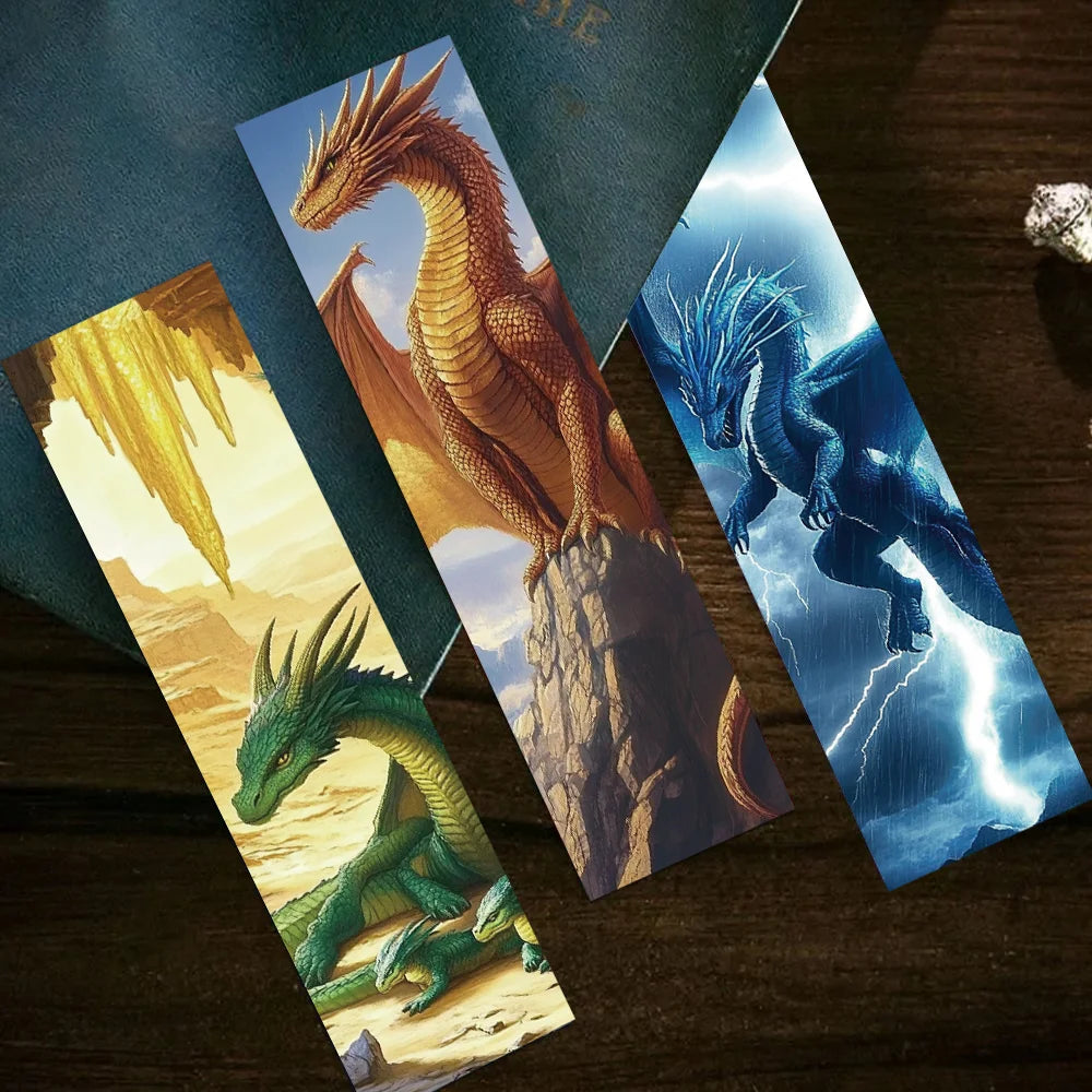 30pcs Fantasy Dragons Bookmarks