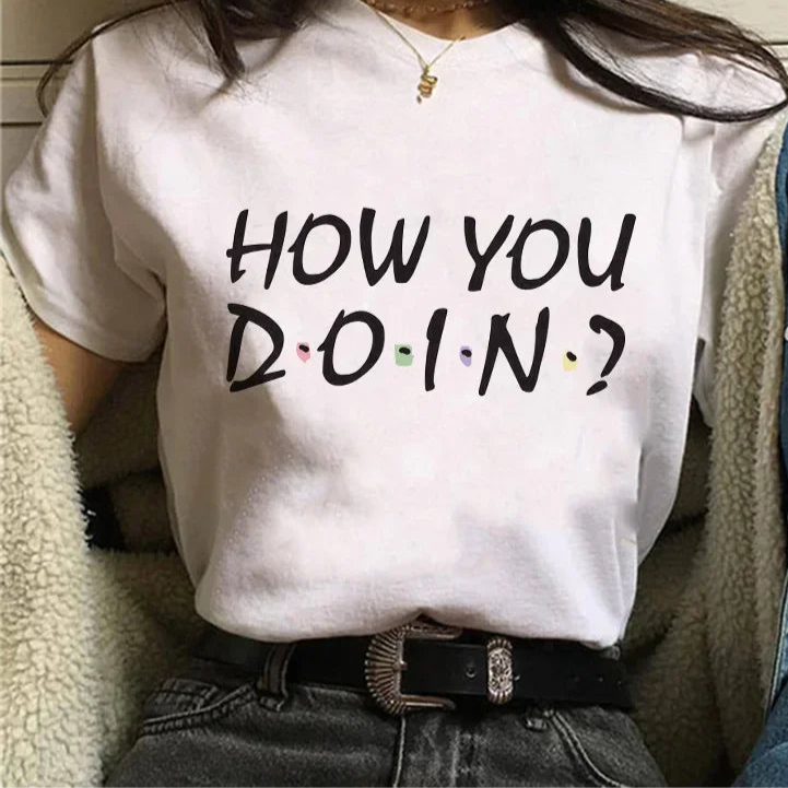 Friends White Short Sleeve Tops