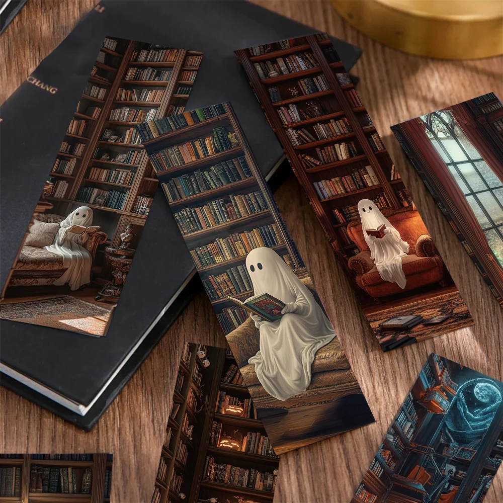 30pcs Library Ghost Reading Bookmarks